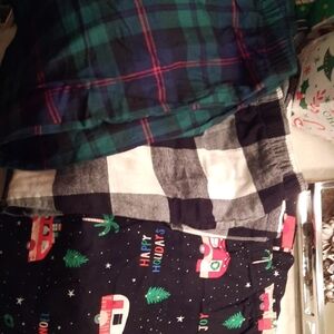 Festive Plaid and Holiday Pajama Pants Set